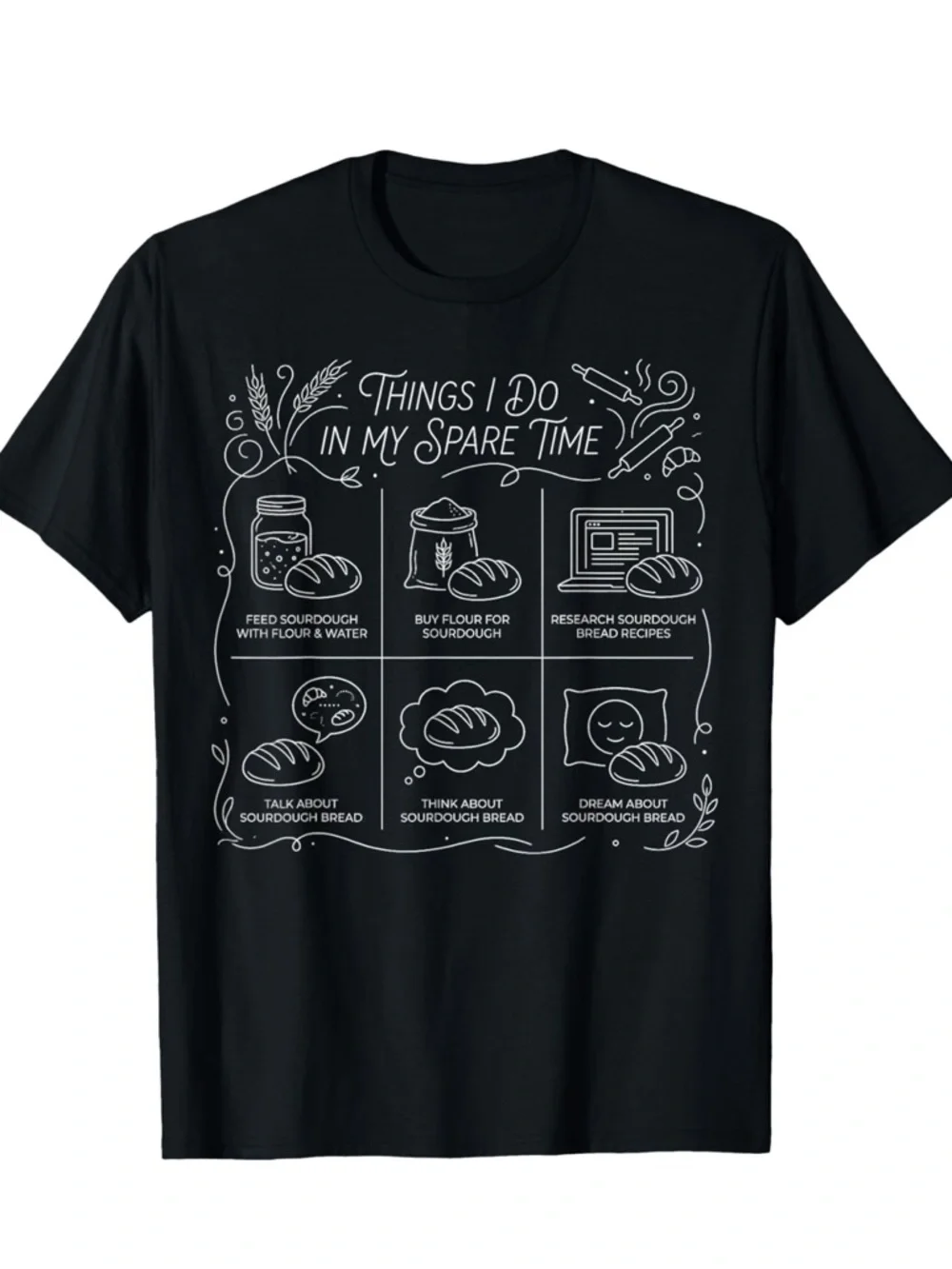 Spare Time Sourdough T‑Shirt - Black